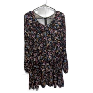 Dark Romance Paisley Floral Boho L/S Above Knee Dress Sz Small Whimsygoth Garden